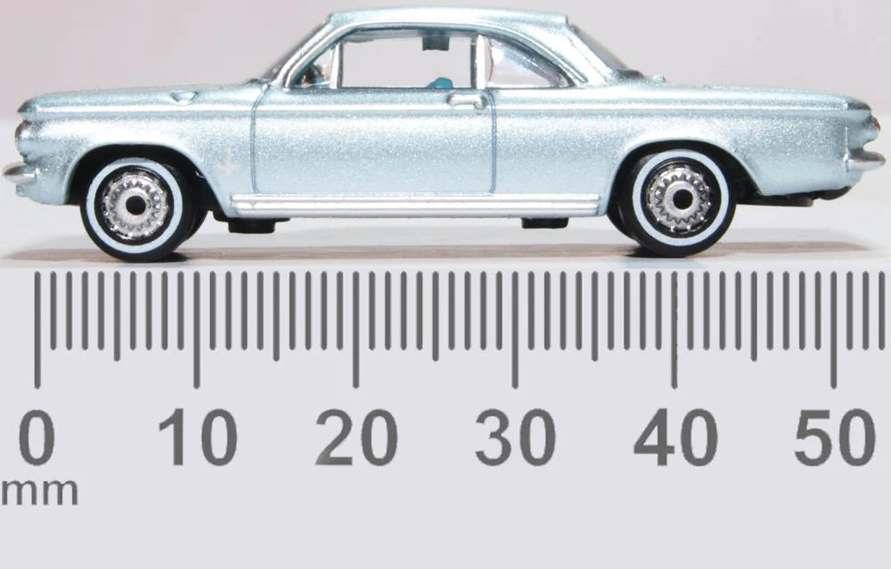 Oxford Diecast 1963 Chevrolet Corvair Coupe Satin Silver 1:87 Scale HO Scale