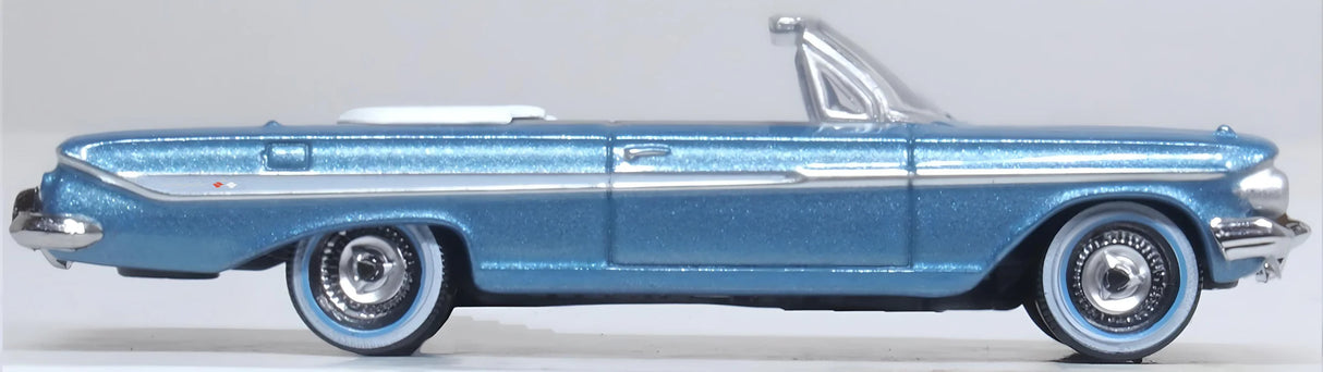 Oxford Diecast 1961 Chevrolet Impala Jewel Blue/White 1:87 Scale HO Scale