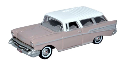Oxford Diecast 1957 Chevrolet Nomad Dusk Pearl/Imperial Ivory 1:87 Scale HO Scale