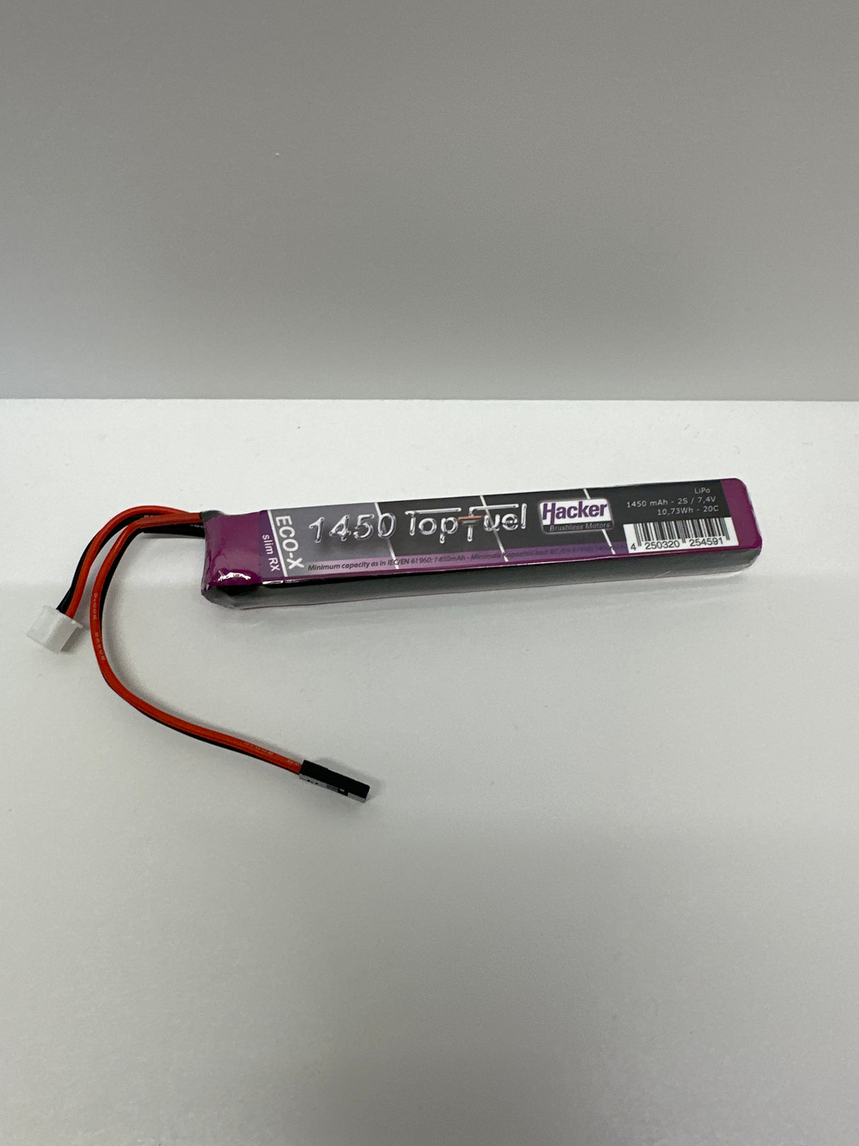 Hacker Top Fuel Lipo ECO-RX 1450-2S 7.4v Slim MTAG