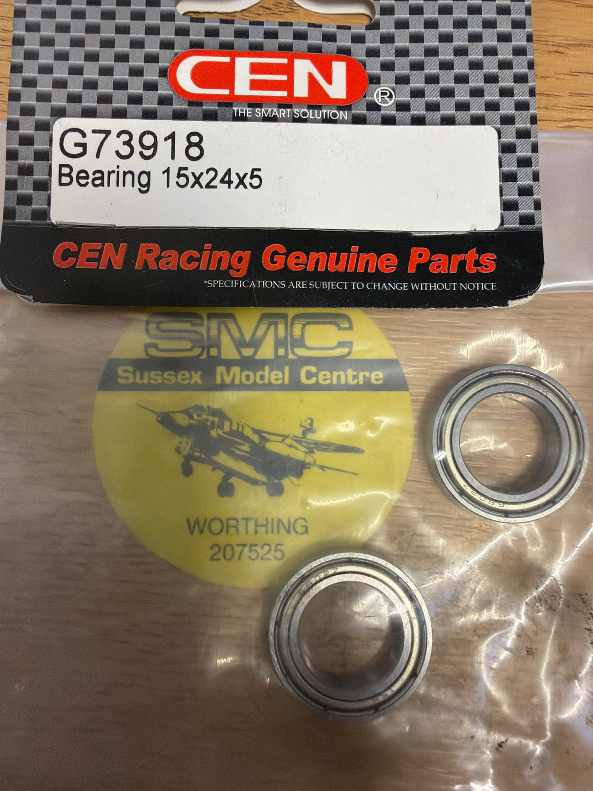 CEN RC car Spares Bearings 15 x 24 x 5 2pcs G73918 (Box 92)