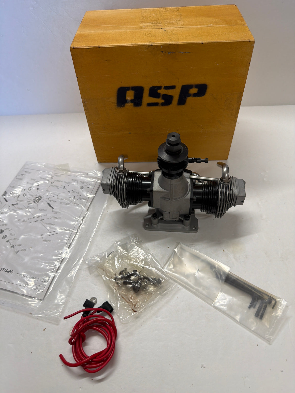 ASP FT160AR Twin-Cylinder 4-Stroke Engine - New in Box - Never Run