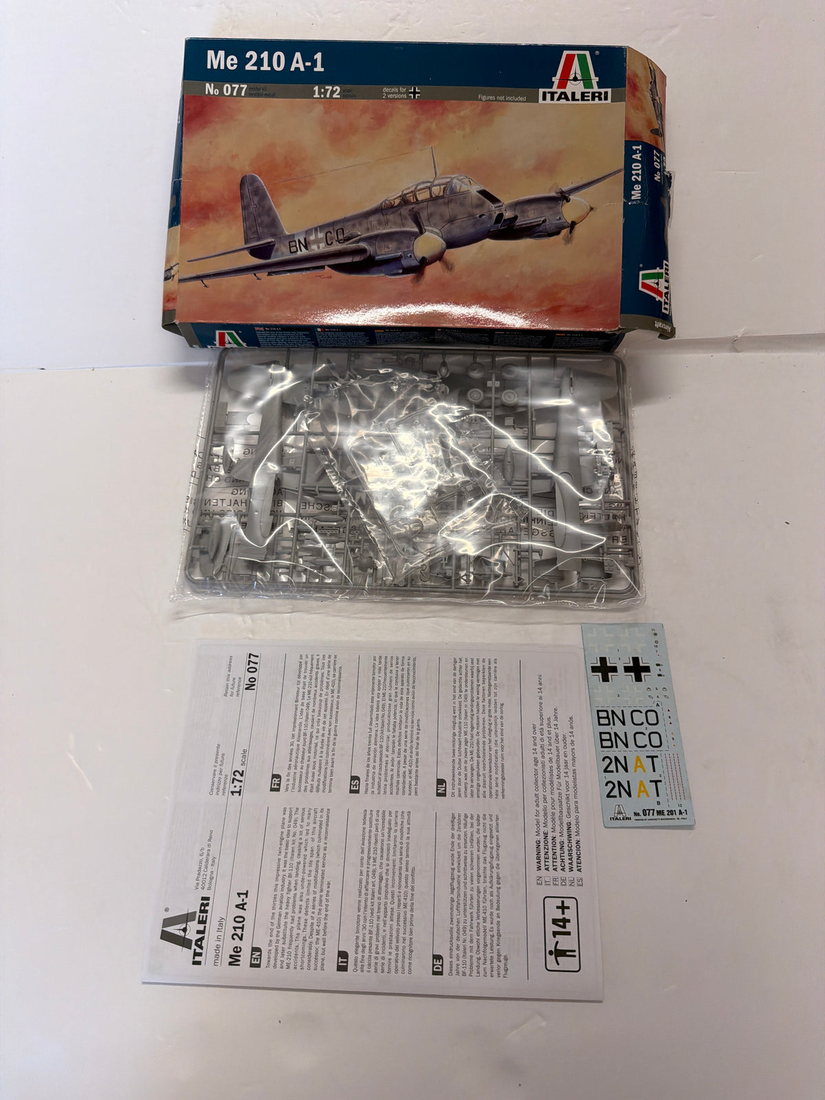 Italeri Me 210 A-1 1/72 Plastic Model Kit