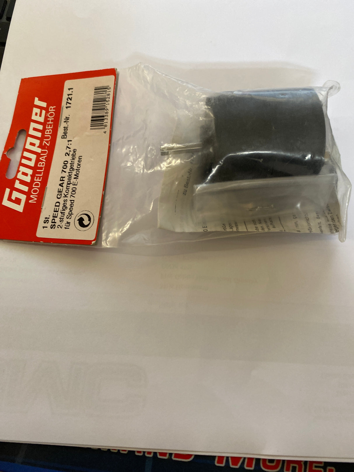 Graupner Inline 2.7:1 Gear Box for Speed 700 motor