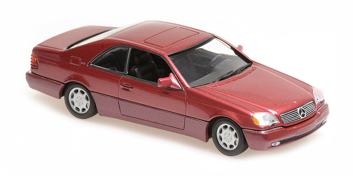 Maxichamps Die Cast Collectables - 1:43 1992 Mercedes-Benz 600 SEC Coupe - Red Metallic