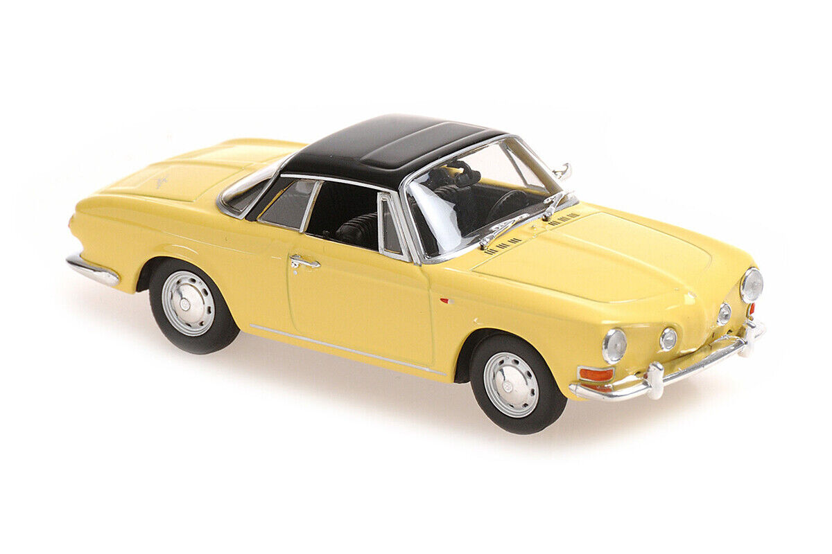 Maxichamps Die Cast Collectables - 1:43 1966 Volkswagen Karmann Ghia 1600 - Yellow/Black