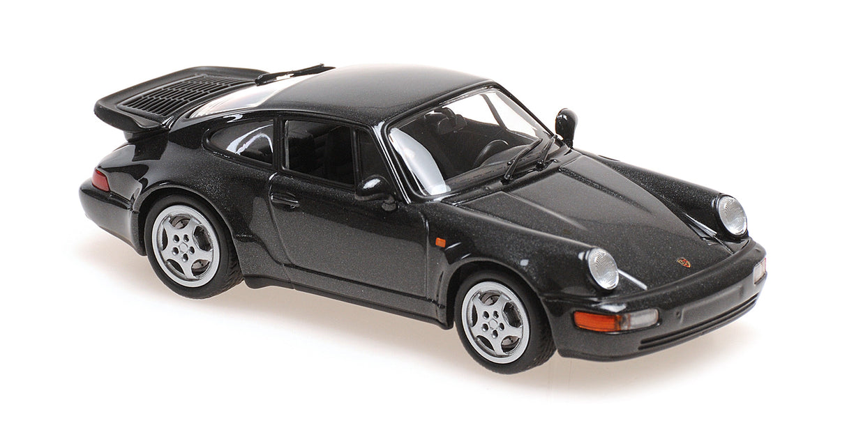Maxichamps Die Cast Collectables - 1:43 1990 Porsche 911 Turbo (964) - Black Pearl
