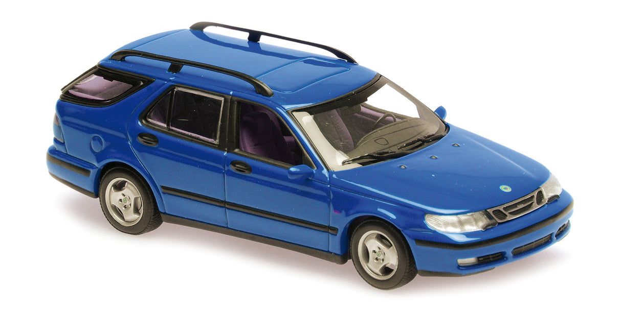 Maxichamps Die Cast Collectables - 1:43 1999 Saab 9-5 Break - Dark Blue Metallic