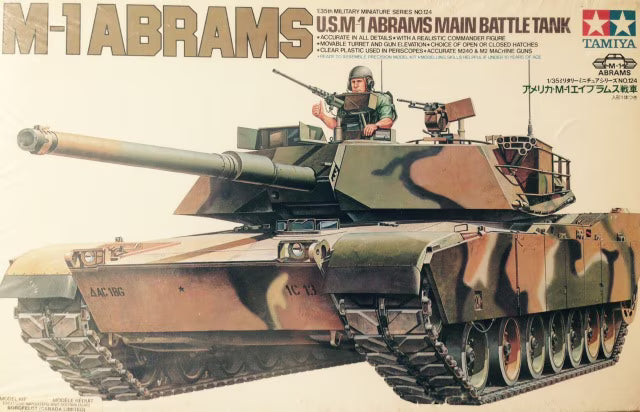 Tamiya 1/35 M-1 Abrams Battle Tank Vintage Kit 3624