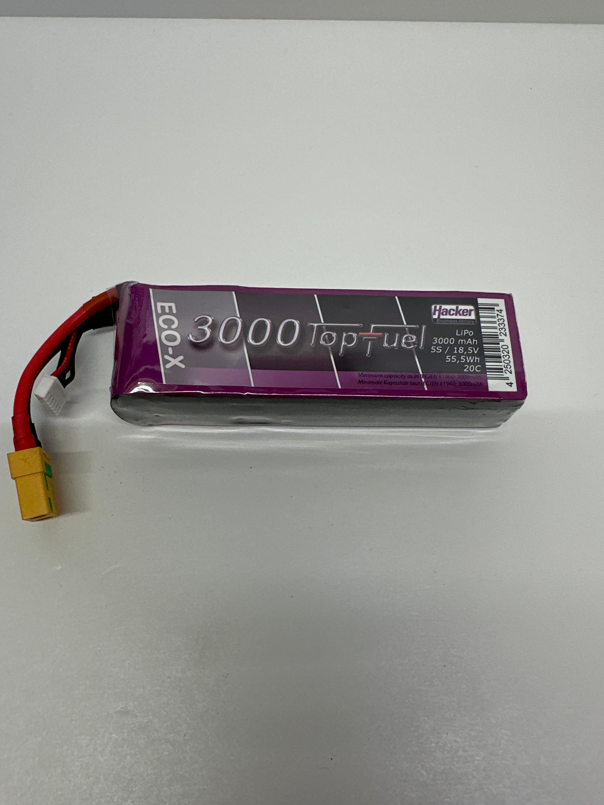 Top Fuel Eco-X 3000mAh LiPo 18.5v 5 Cell 20C Fitted with XT90