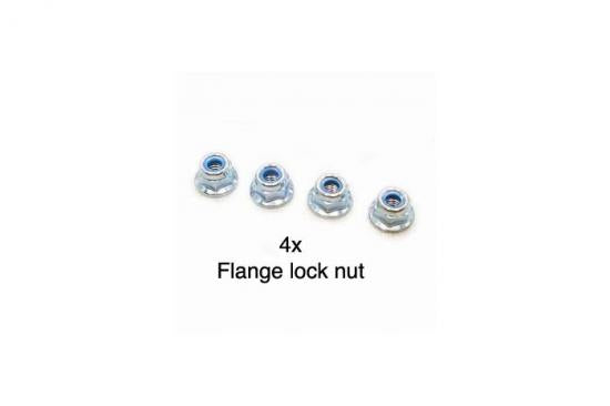 Tamiya RC 4mm Flange Lock Nut (4Pcs) 9805557