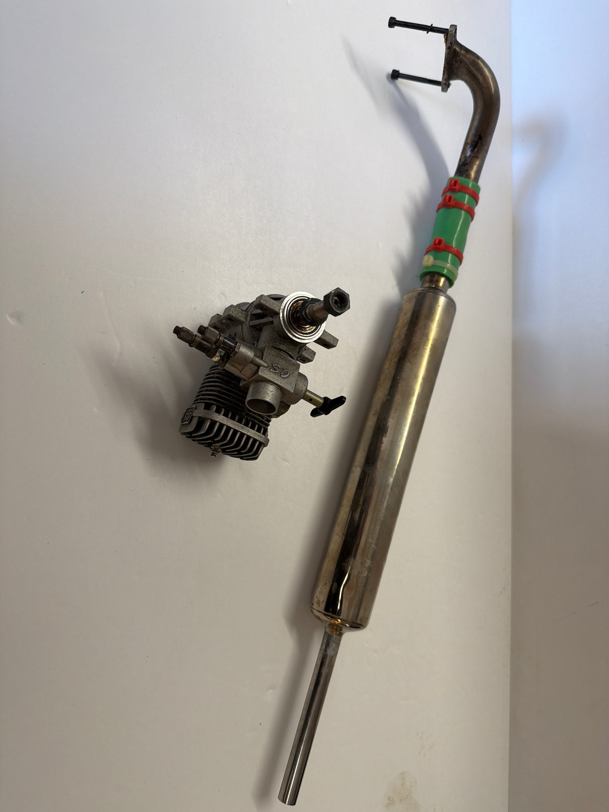 Second Hand engine Glow 2-stroke os Max sz 70 Heli engine and pipe (Box 63)