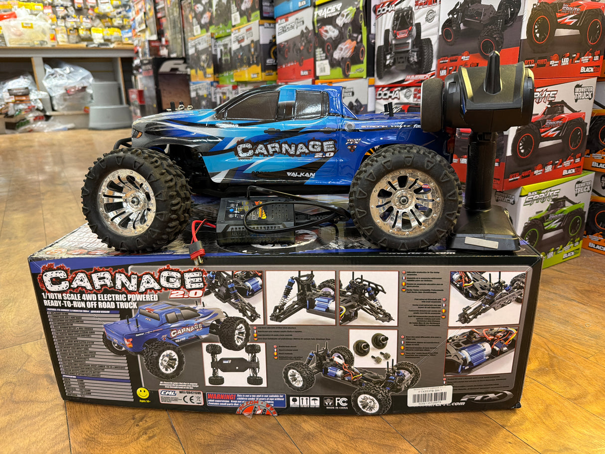 Second Hand FTX CARNAGE 2.0 1/10 BRUSHED TRUCK 4WD Ready to Run - BLUE Second Hand