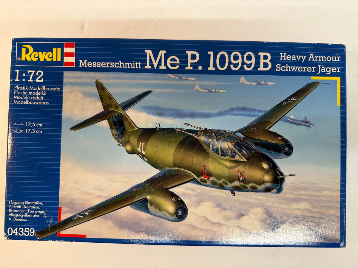 Revell Plastic aircraft kit Messerschmitt ME P.1099B Heavy Armour Schwerer Jager 1:72 04359 Opened but complete