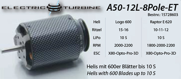 A50-12 L - 8Pole Electric Turbine