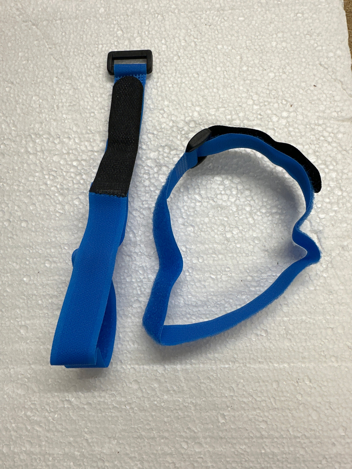 Two Velcro 400mm long 20 mm wide Battery Straps Blue