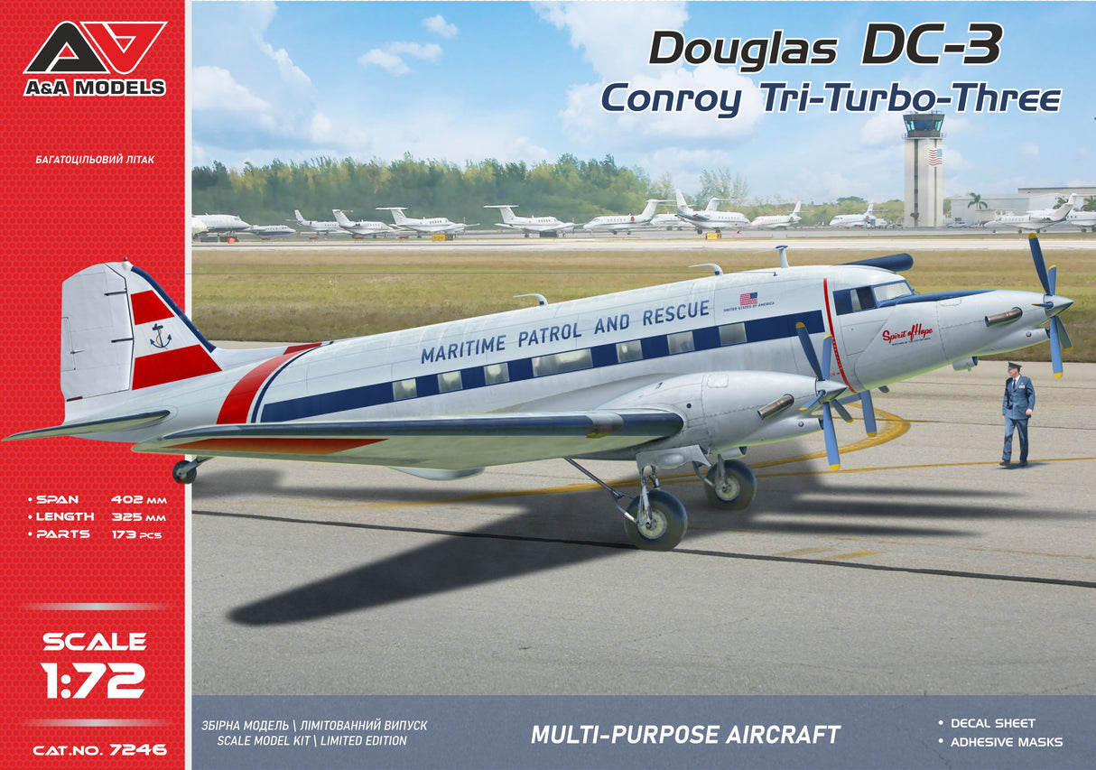 A & A Models 1/72 Douglas DC-3 Conroy Tri-Turbo -Three kit 7246