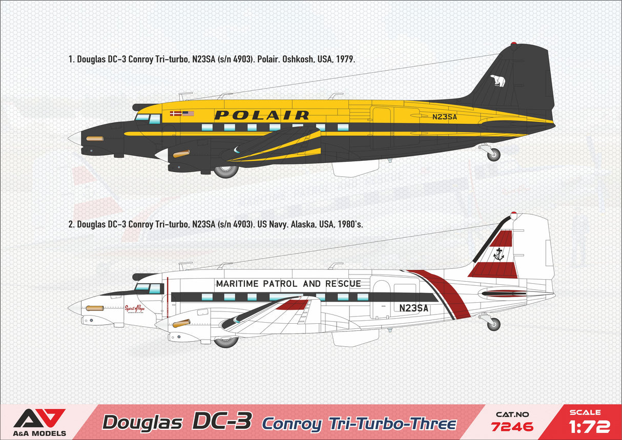 A & A Models 1/72 Douglas DC-3 Conroy Tri-Turbo -Three kit 7246