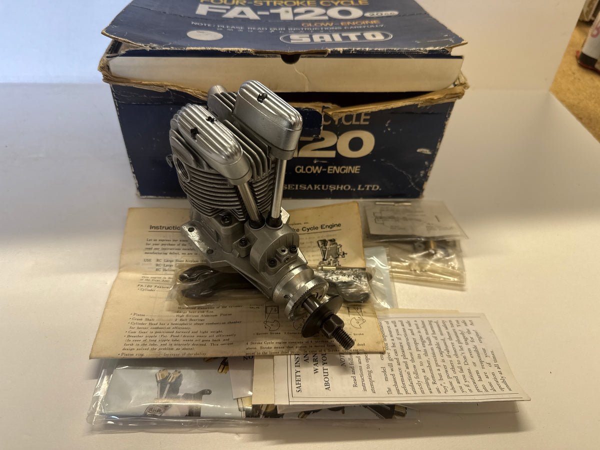 Saito FA-120 Four-Stroke Glow Engine - Second Hand