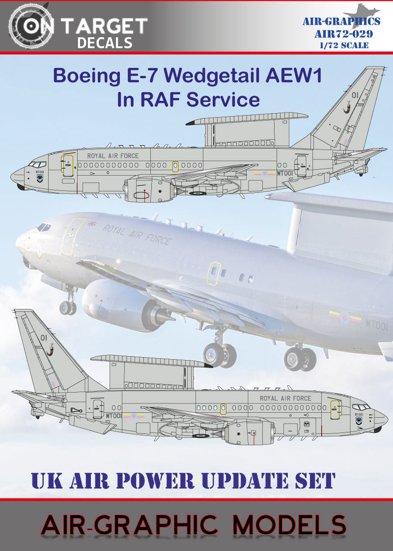 Target Decals AIR72-029 Boeing E-7 Wedgetail AEW1 In RAF Service Decals