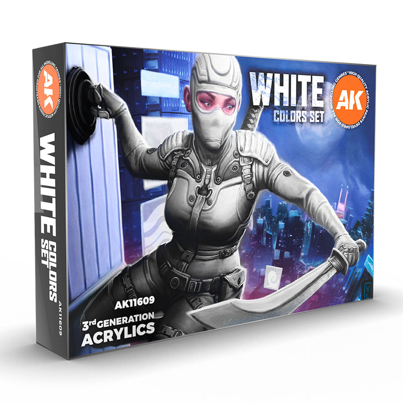AK11609 AK Interactive WHITE COLORS SET