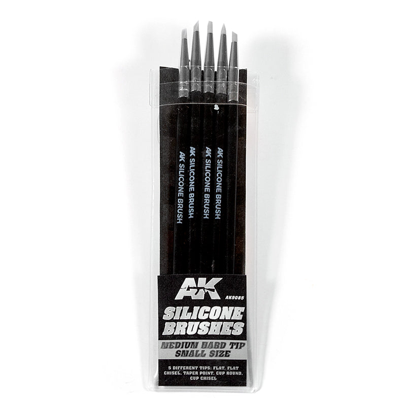 AK9085 AK Interactive SILICONE BRUSHES MEDIUM TIP SMALL - 5 Brushes