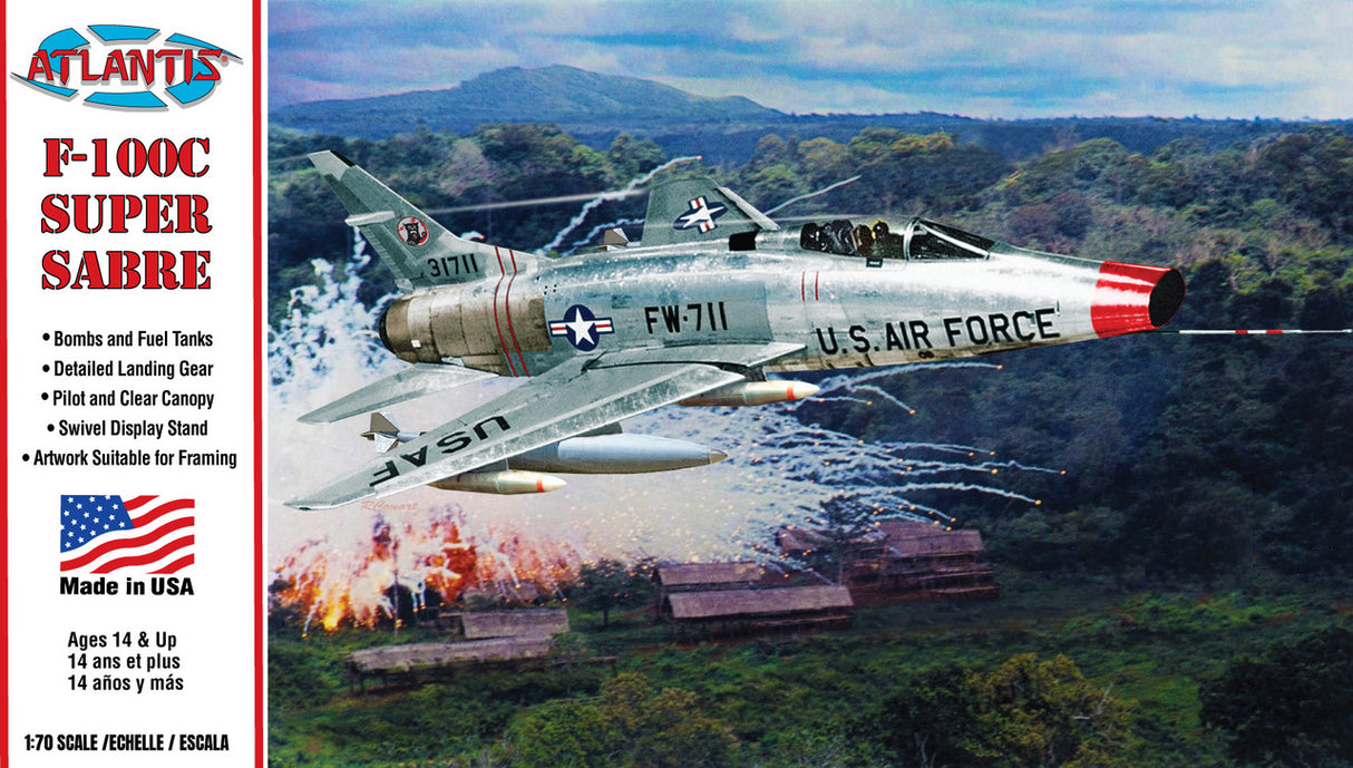 Atlantis Model Kits - 1:70 F-100C Super Sabre Kit H236