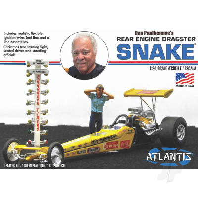 Atlantis 1/24 Don Prudhomme Snake Rear Engine Dragster Kit AMC7528