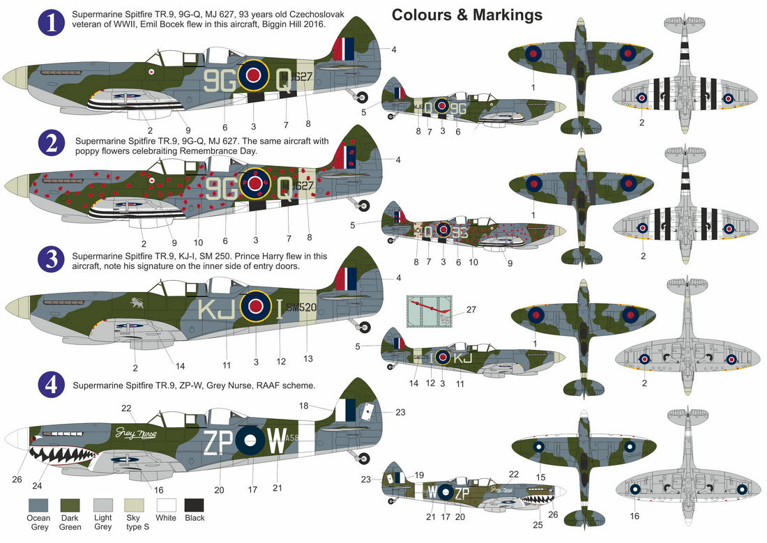 AZ Model 1/72 Supermarine Spitfire Tr.9 - Air Show Kit 7207