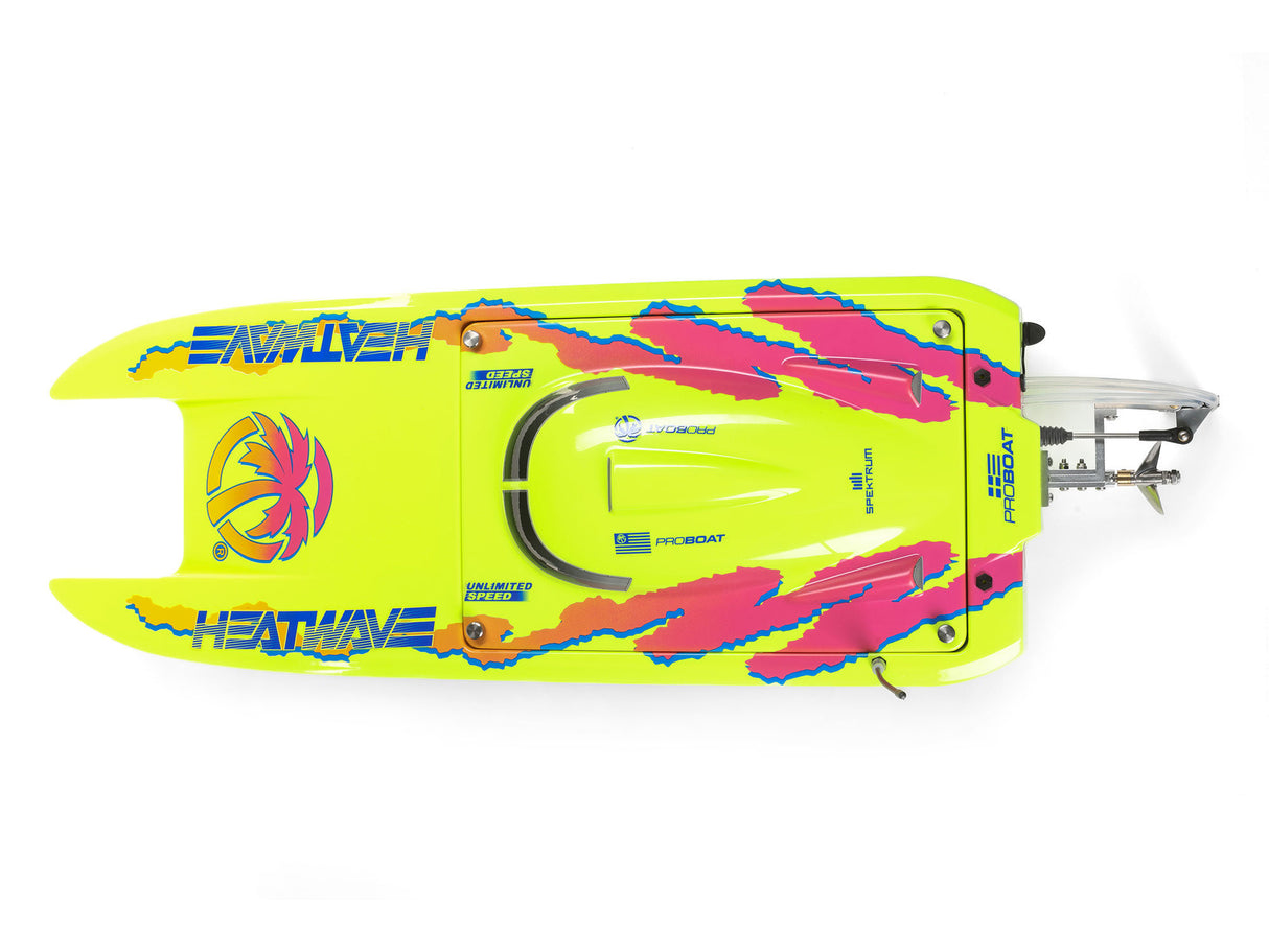 Proboat Blackjack 24 inch V2 Catamaran Brushless: RTR - Heat Wave Visual