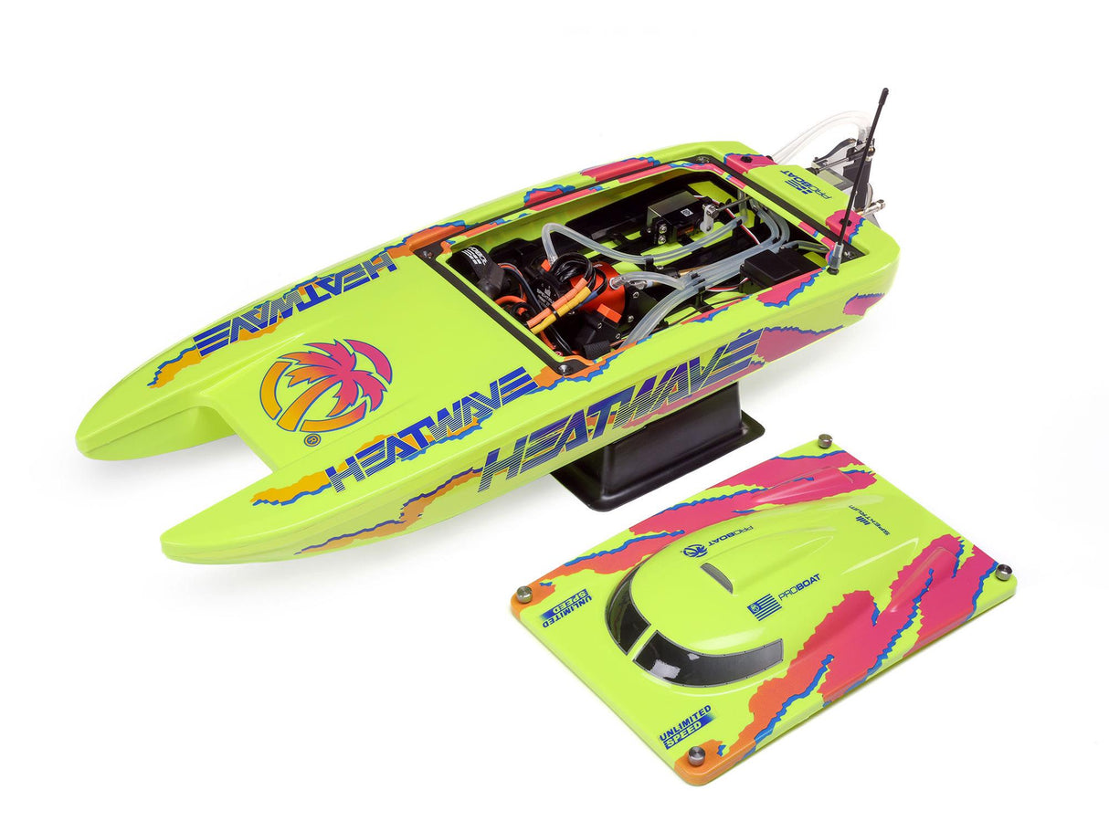 Proboat Blackjack 24 inch V2 Catamaran Brushless: RTR - Heat Wave Visual