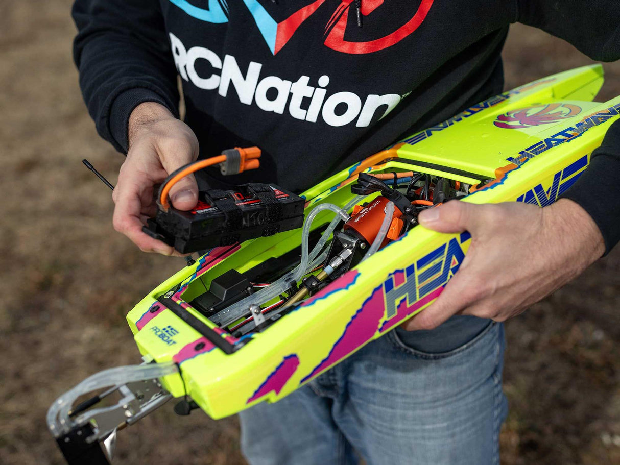 Proboat Blackjack 24 inch V2 Catamaran Brushless: RTR - Heat Wave Visual