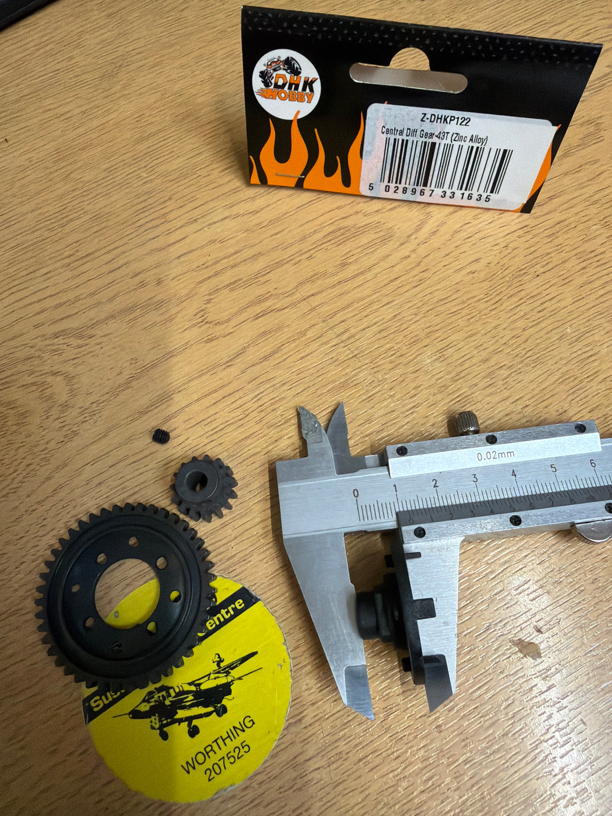 DHK RC Car Spares Central Diff Gear - 43T (Zinc Alloy) DHKP122 (Box109)