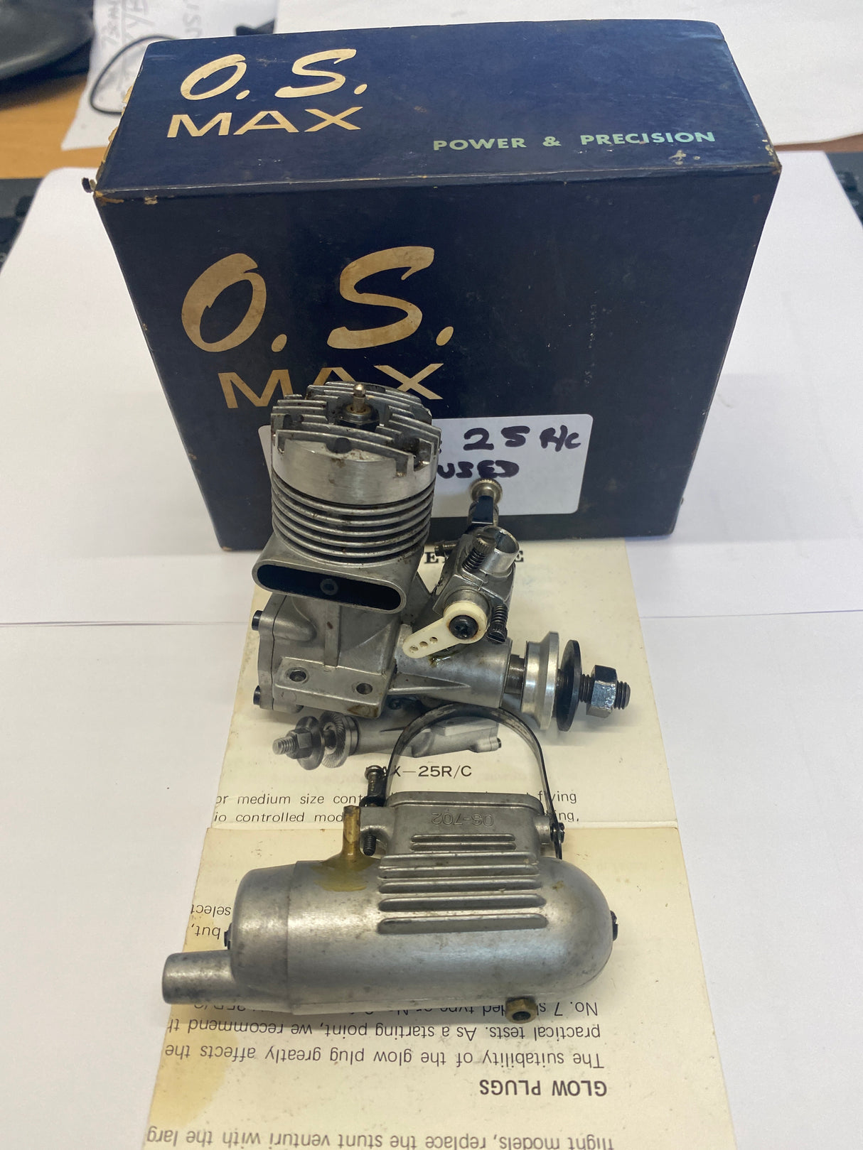 OS Max 25 RC Engine with Silencer - Boxed - Second Hand