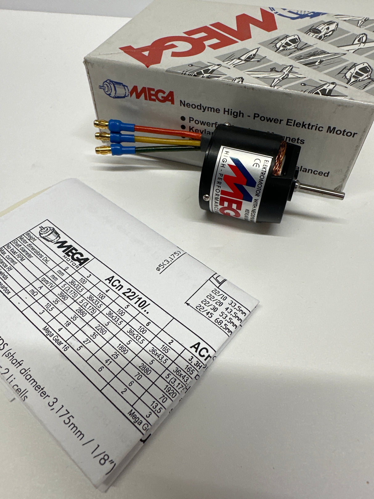 Mega Brushless inrunner Motor ACN 22/10/3