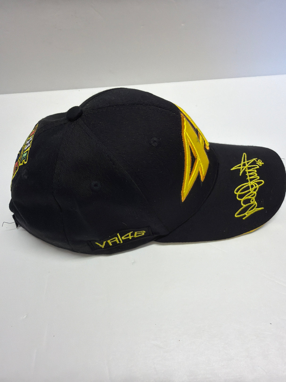 VALENTINO ROSSI VR 46 (in Yellow & orange) Baseball Cap Black Team Logo (second hand)