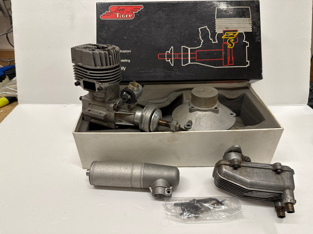 Super Tigre S3000 Engine - with Swing & Pitts Style Muffler - Second Hand