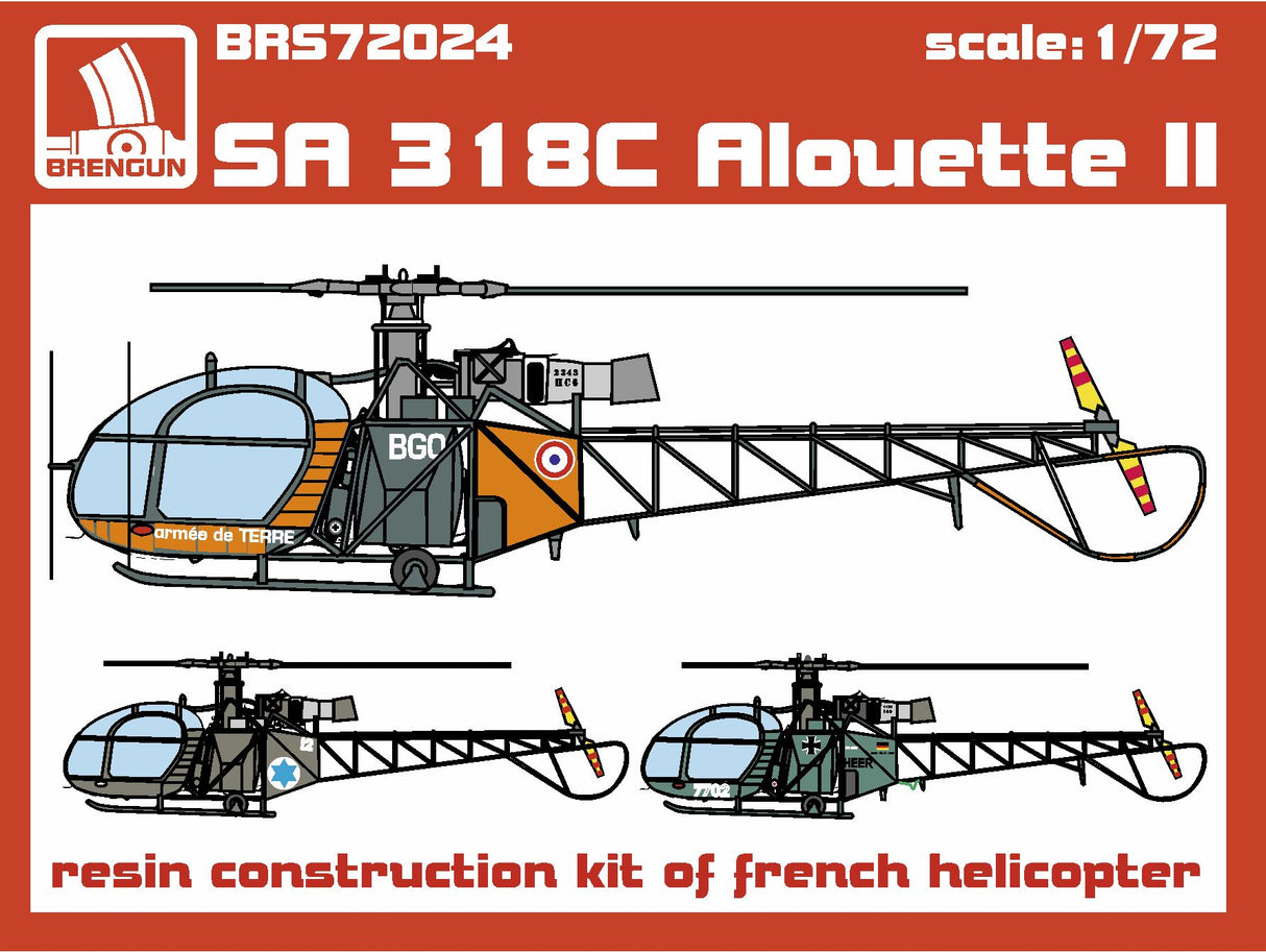 Brengun 1/72 Aerospatiale SA 318C Alouette II Kit BRS72024