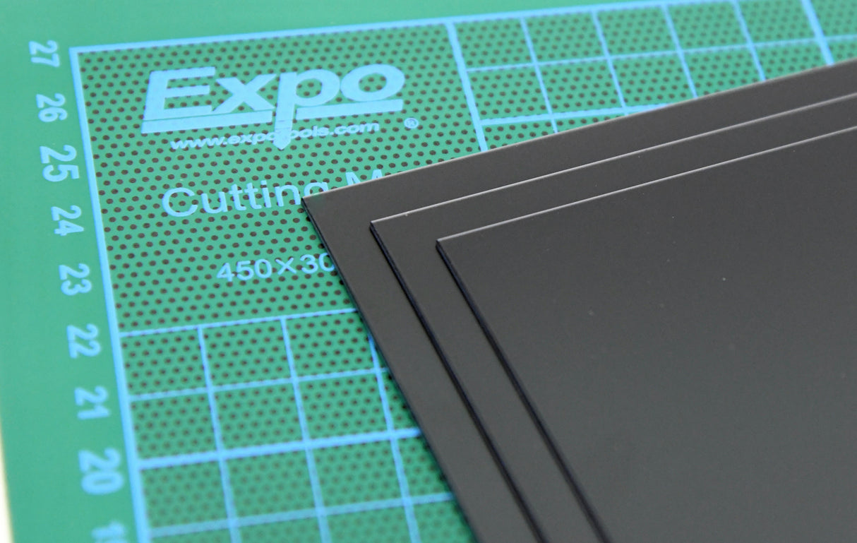 Plastic Sheet PK.3 SHEETS 1.5mm (60 THOU) BLACK