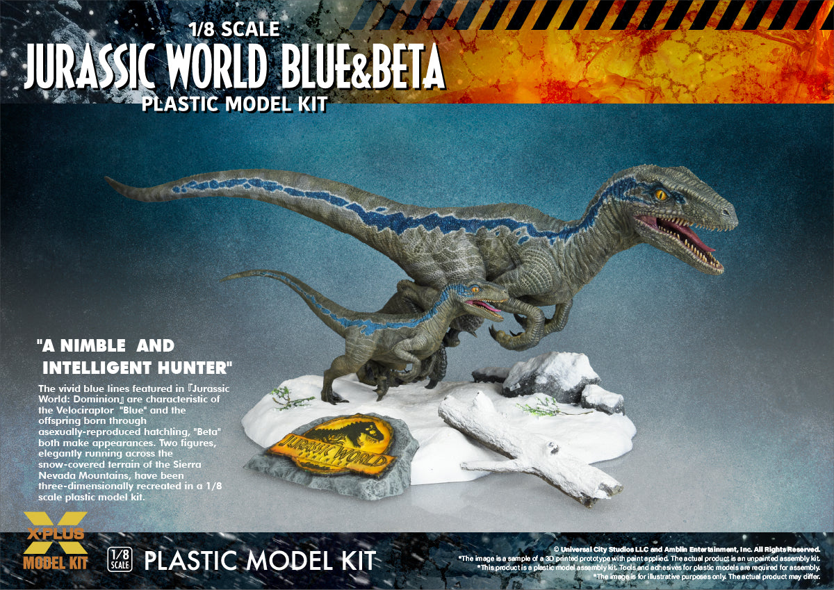 X-Plus 1/8 Jurrassic World Dominion Blue and Beta Plastic Model Kit 411-200143