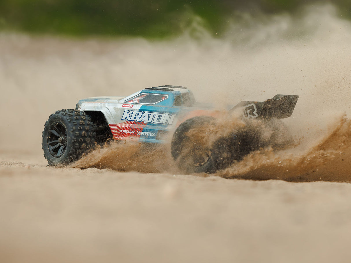 Arrma 1/16 MINI KRATON 3S DSC 4X4 RTR with Batt/Charg, Red/Blue - Pre Order - Expected mid March
