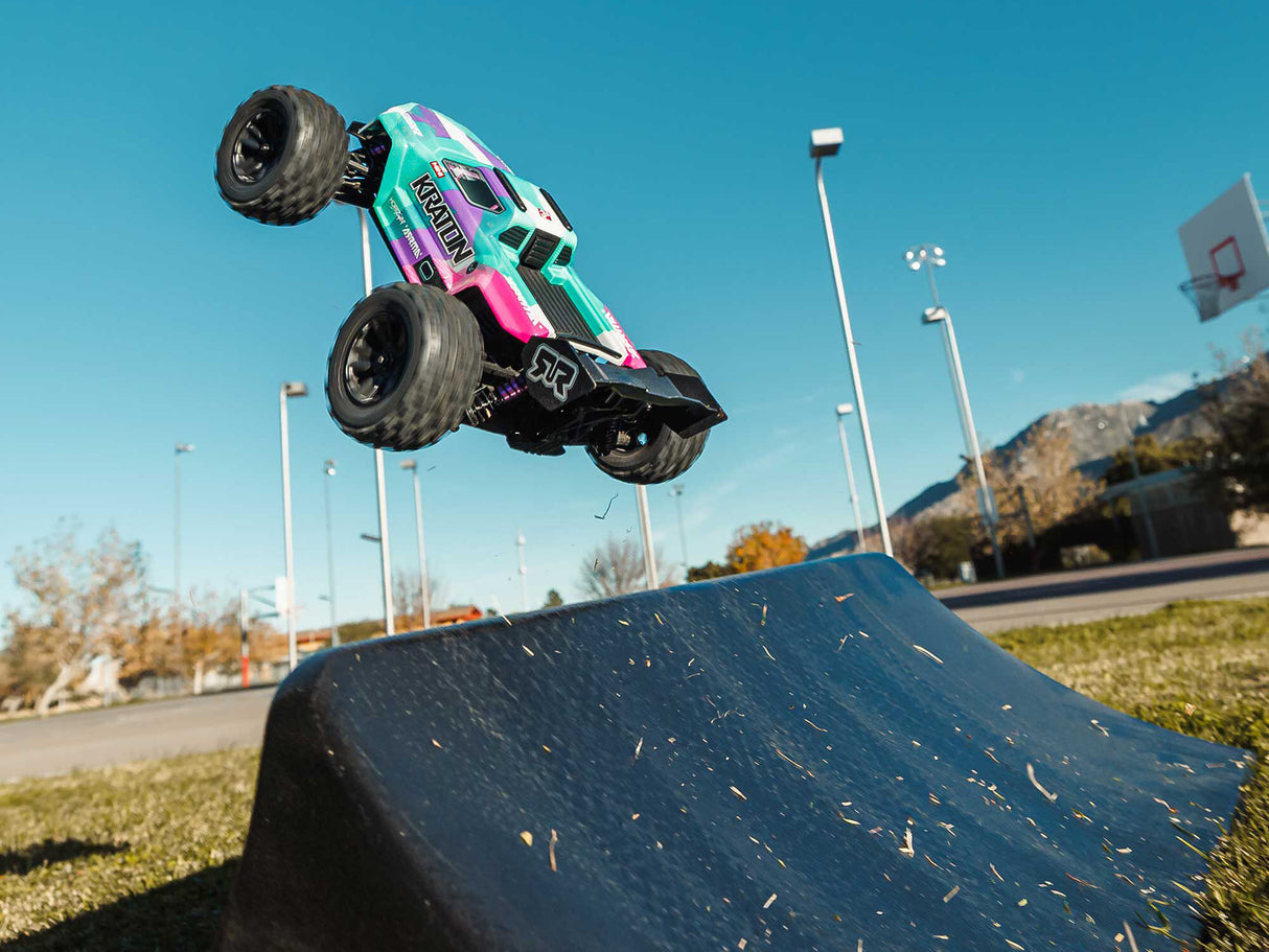 Arrma 1/16 MINI KRATON 3S DSC 4X4 RTR with Batt/Charg Teal/Pink C-ARA2508ST2 NEW - Pre Order - Expected mid March