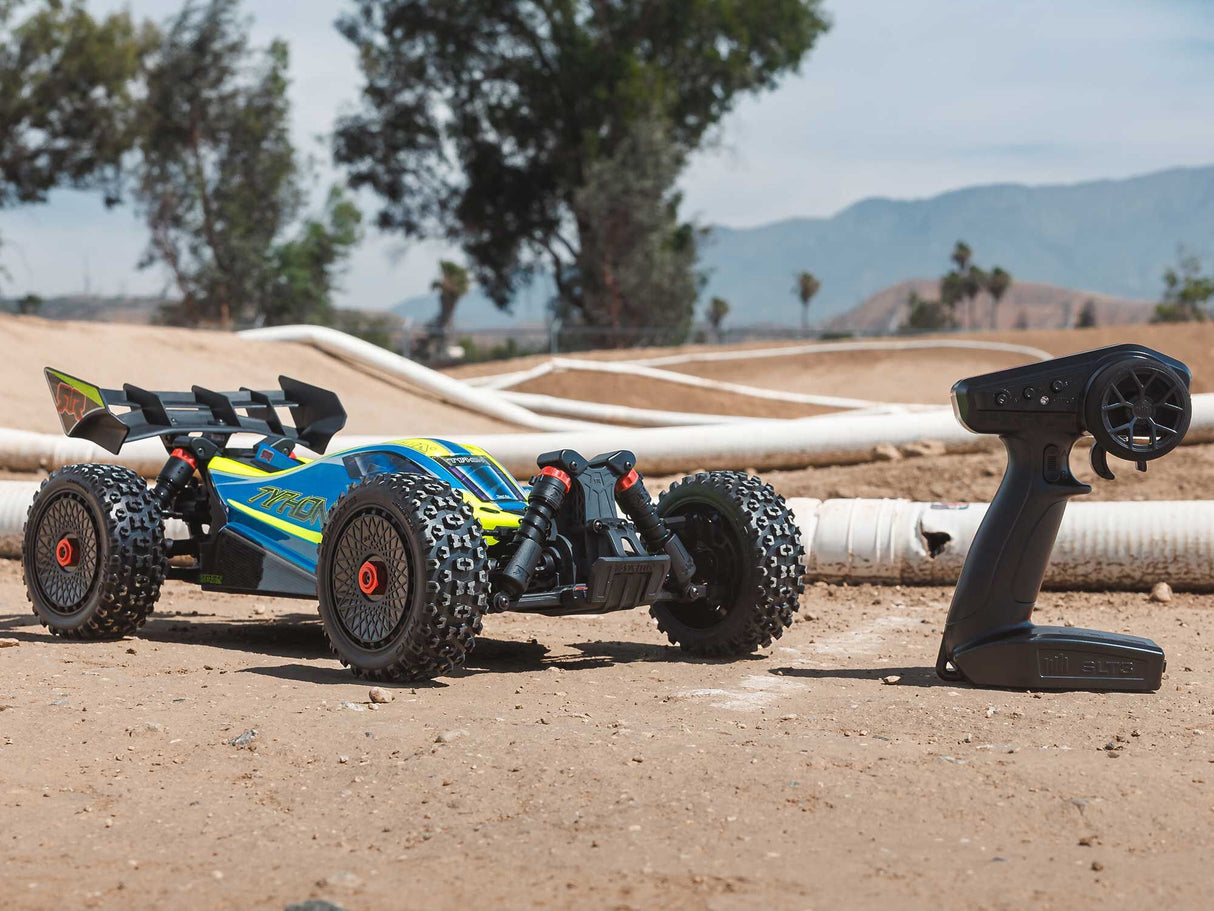 Arrma 1/8 TYPHON 223S BLX 4X4 Buggy RTR with DSC - Blue-Yellow