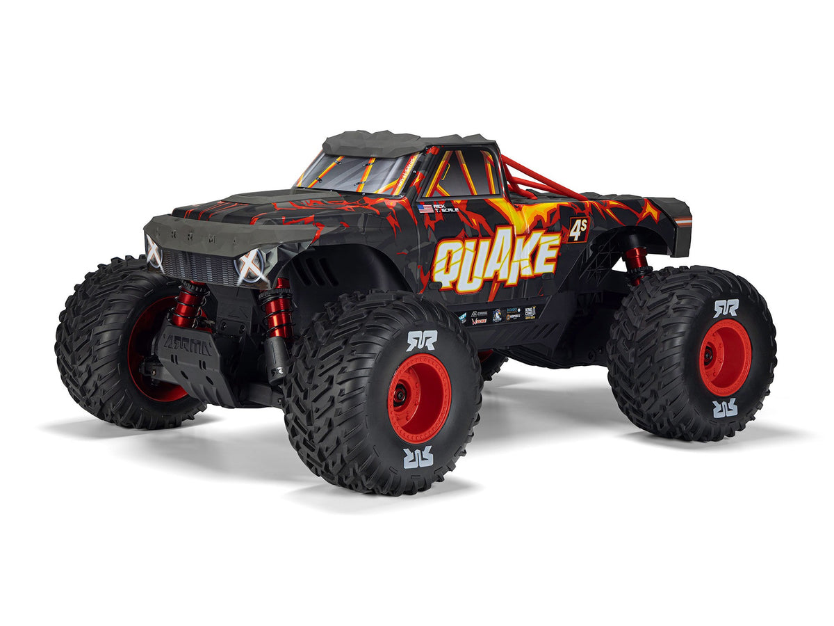 ARRMA 1/8 QUAKE 4S DSC 4X4 RTR Monster Truck - Black/Red - Pre Order - Expected early January 2027