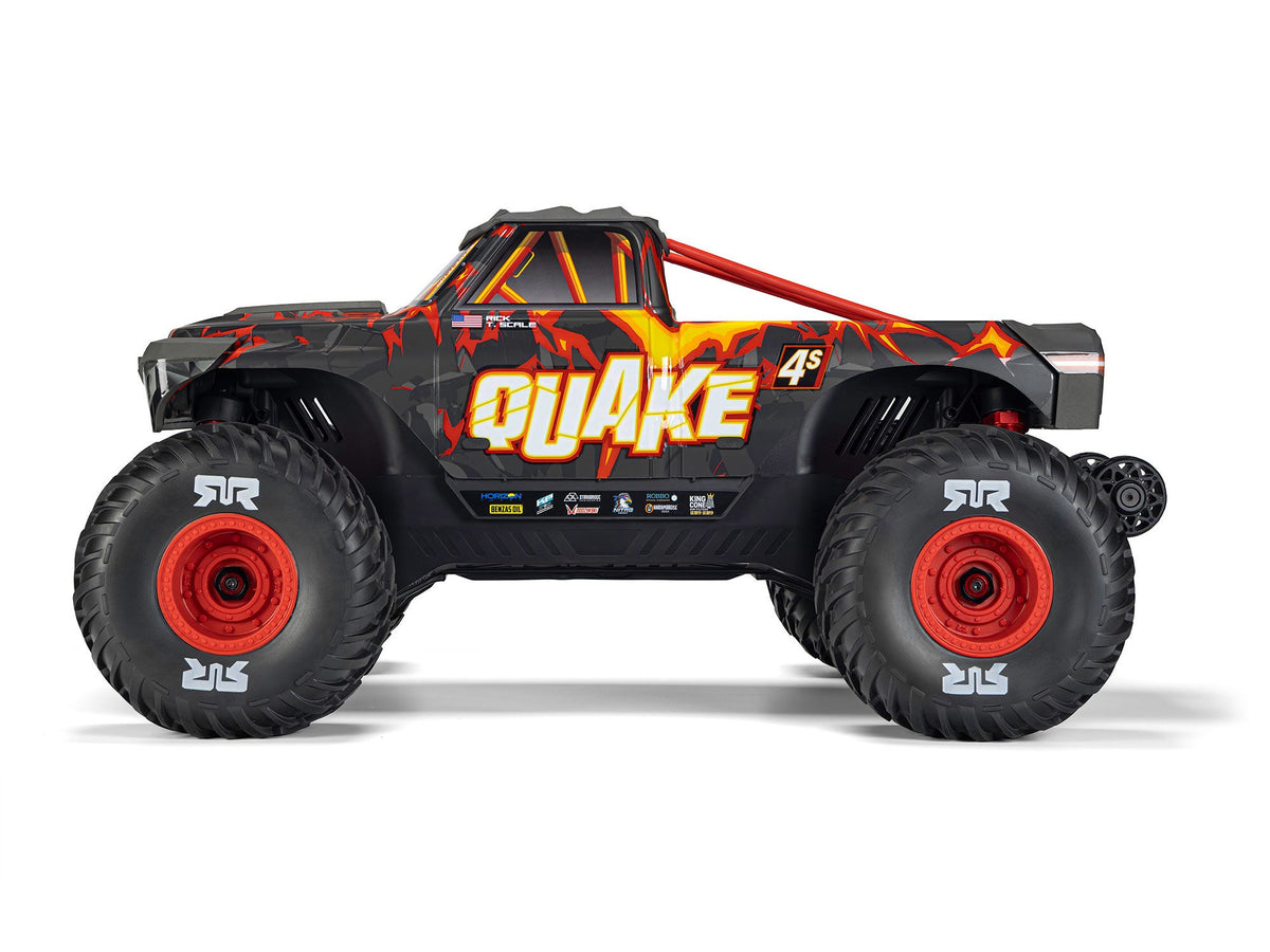 ARRMA 1/8 QUAKE 4S DSC 4X4 RTR Monster Truck - Black/Red - Pre Order - Expected early January 2027
