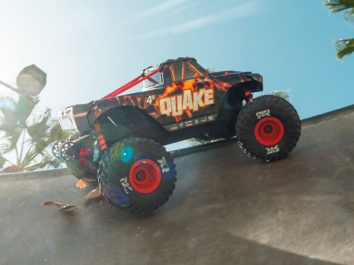 ARRMA 1/8 QUAKE 4S DSC 4X4 RTR Monster Truck - Black/Red - Pre Order - Expected early January 2027