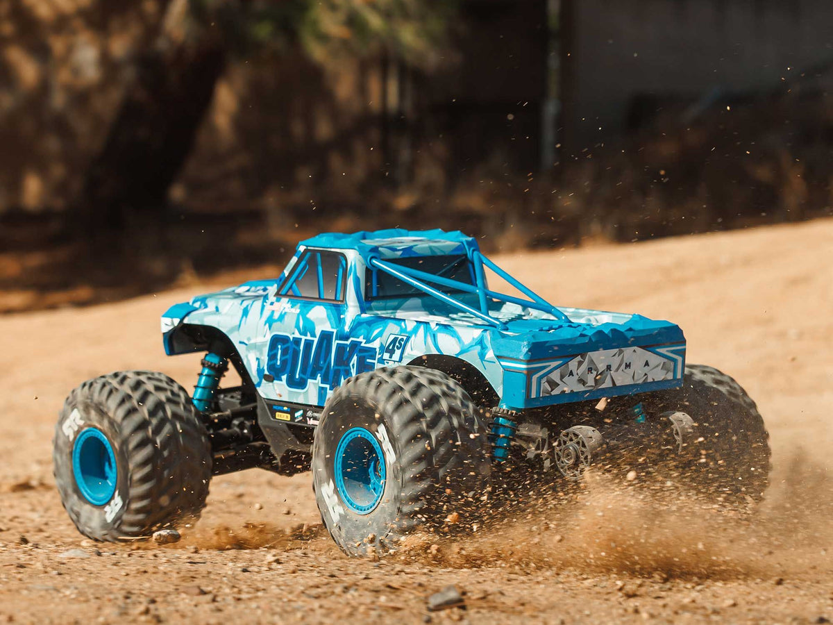ARRMA 1/8 QUAKE 4S DSC 4X4 RTR Monster Truck - White/Blue - Pre Order - Expected early January 2027