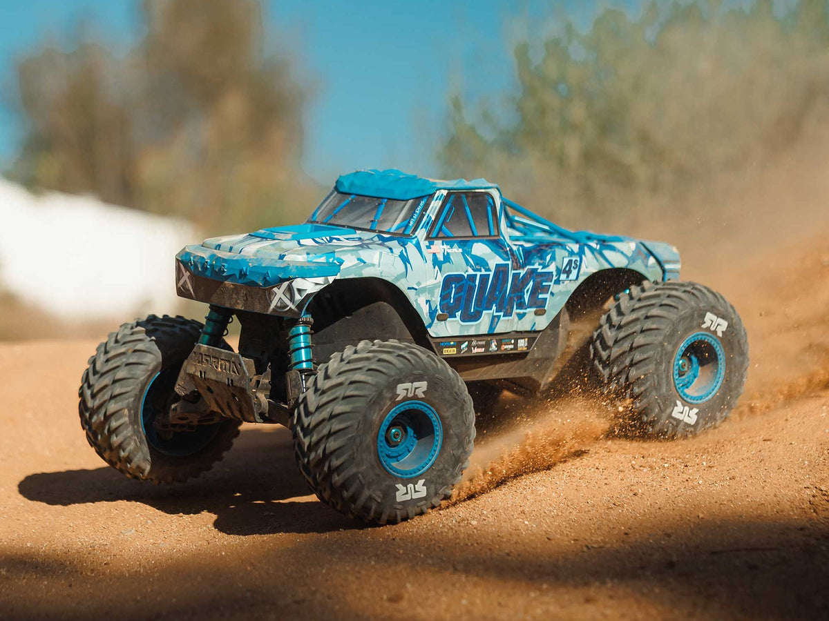 ARRMA 1/8 QUAKE 4S DSC 4X4 RTR Monster Truck - White/Blue - Pre Order - Expected early January 2027