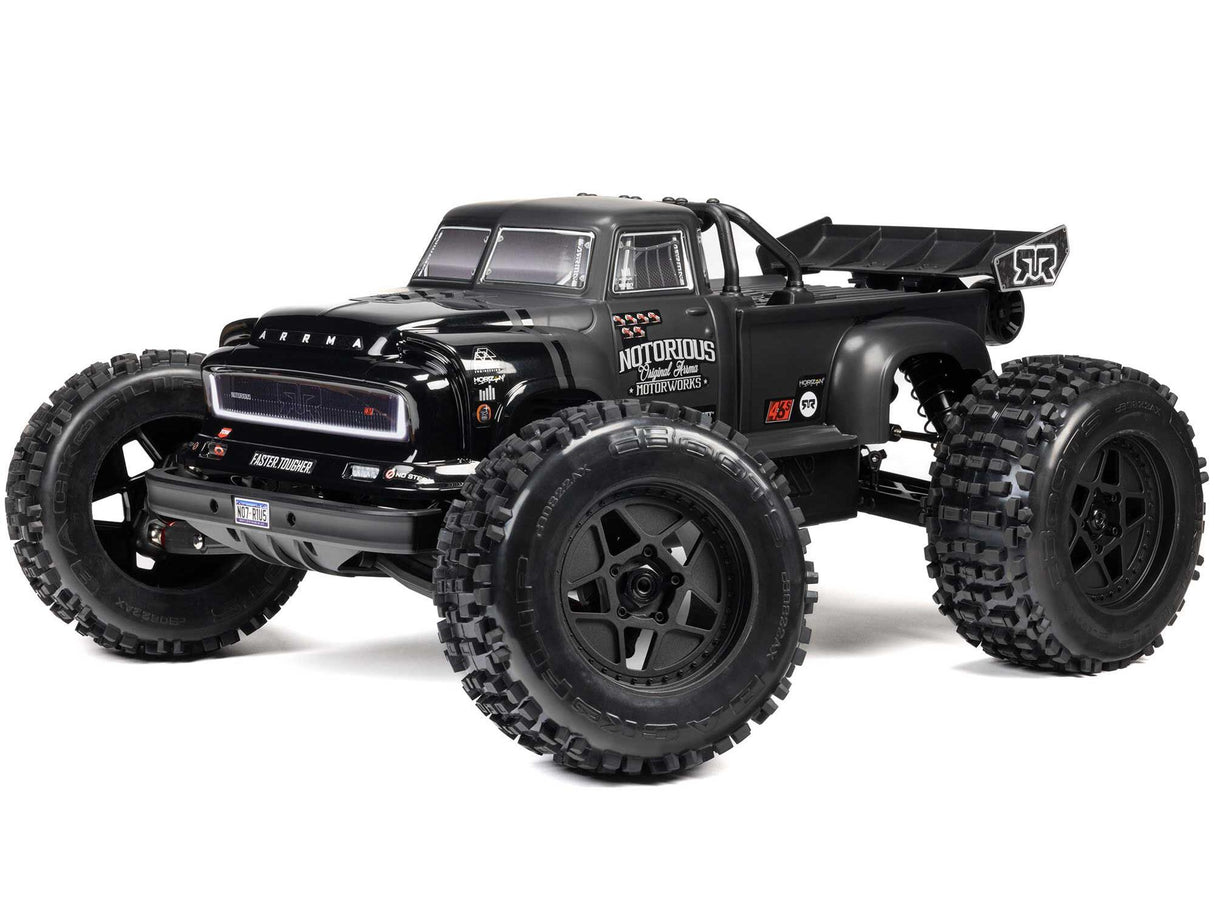 Arrma 1/8 NOTORIOUS 6S V6 4X4 BLX Stunt Truck RTR - Black