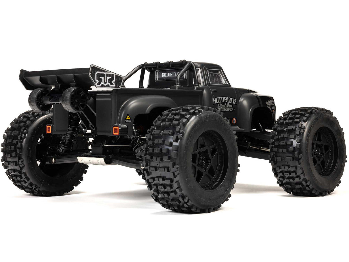 Arrma 1/8 NOTORIOUS 6S V6 4X4 BLX Stunt Truck RTR - Black